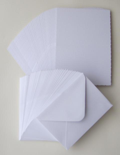 5'X 7' WHITE CARDS AND ENVELOPES - Click Image to Close